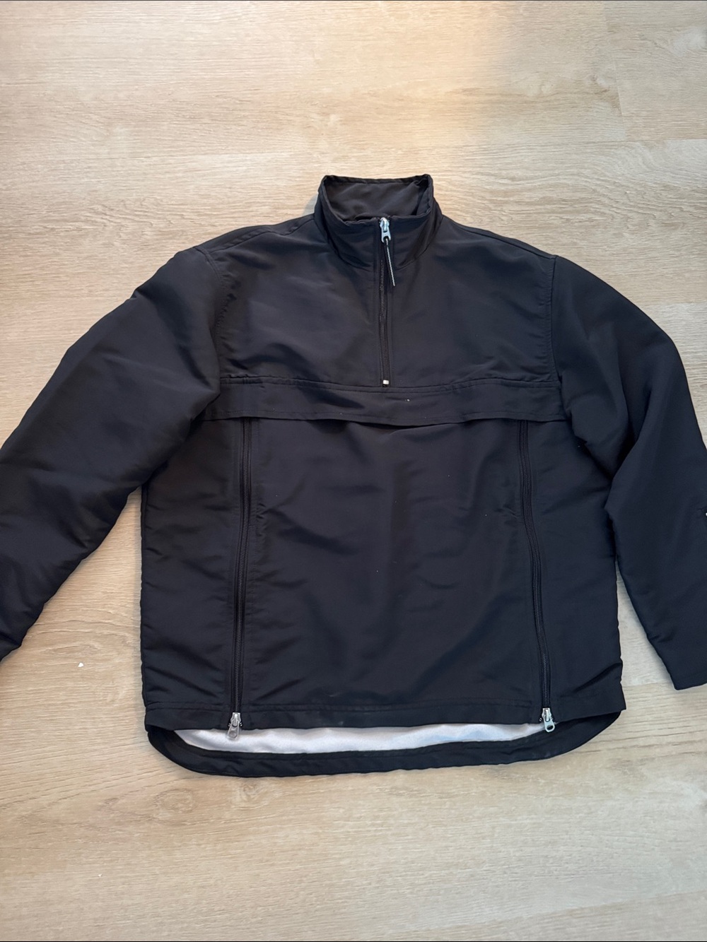 Nike Boys Black Quarter-Zip Windproof Pullover Jacket
